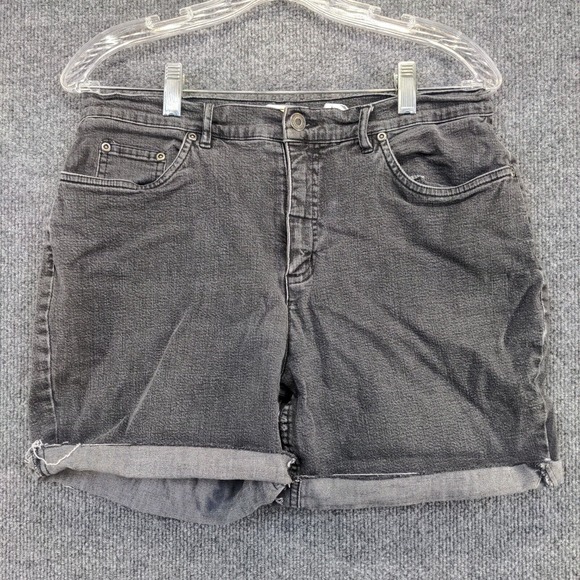 Talbots Women's Stretch Jean Shorts Gray Size 12 Cotton Spandex Blend Pockets - Picture 5 of 12